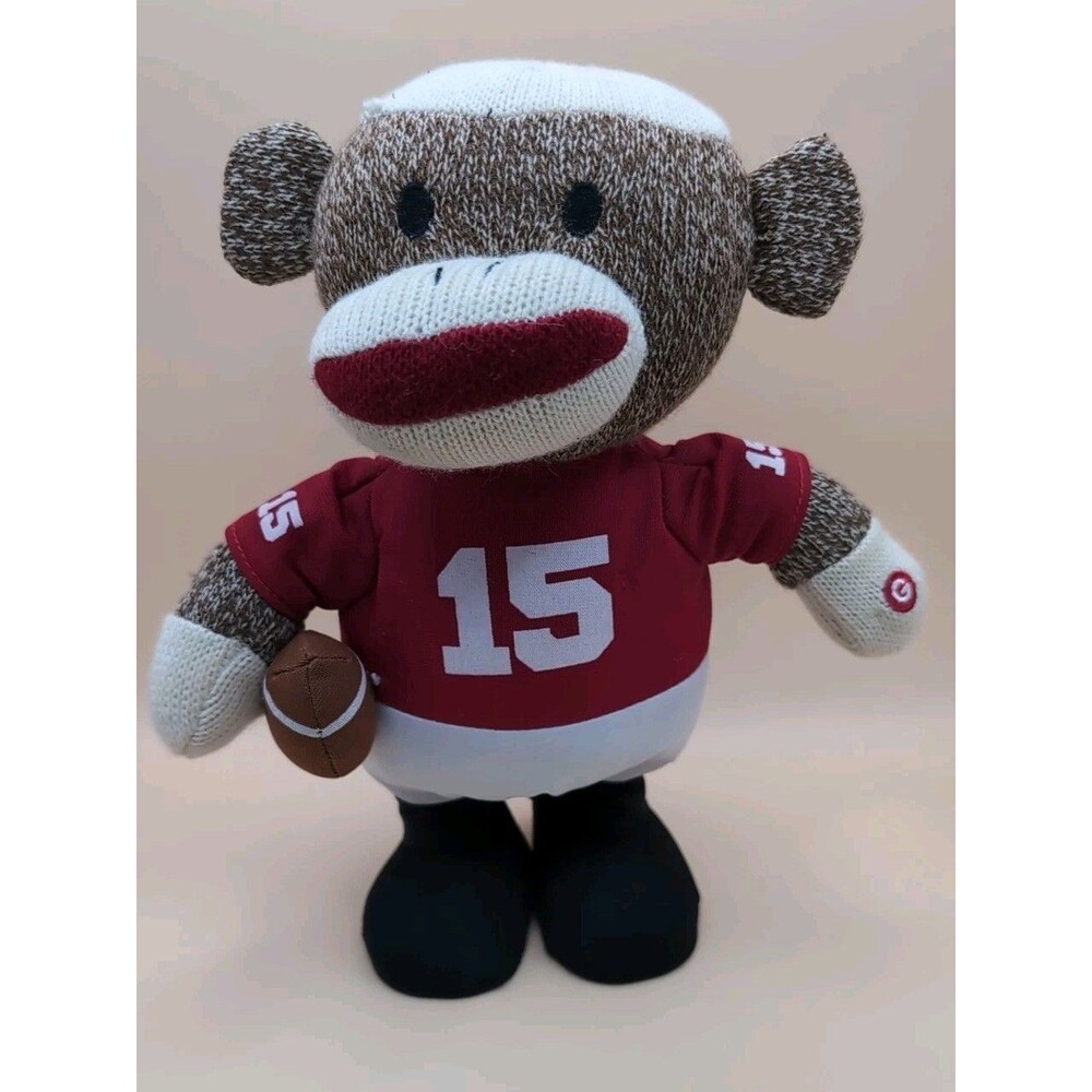 Gemmy SINGING DANCING SOCK MONKEY Football Plush Stuffed Toy 11" WORKS Football